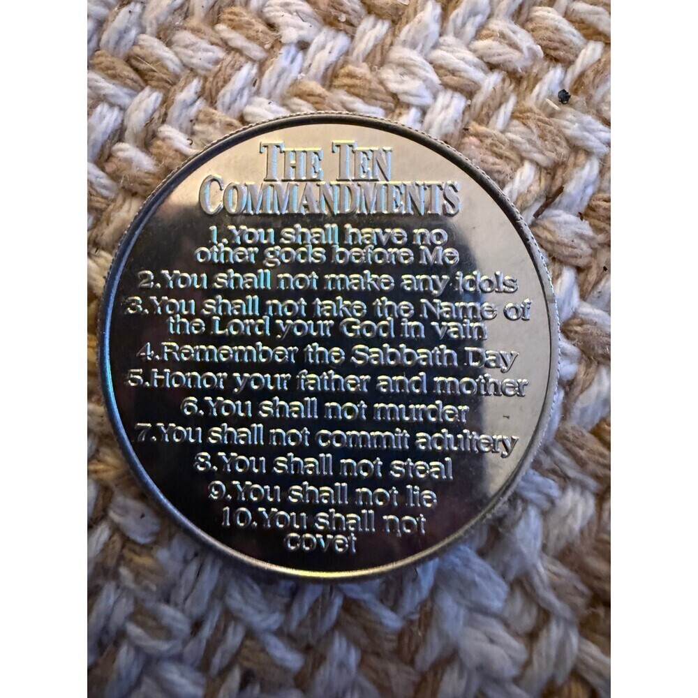 Ten Commandments Religious Pocket Token Coin - Picture 6 of 8